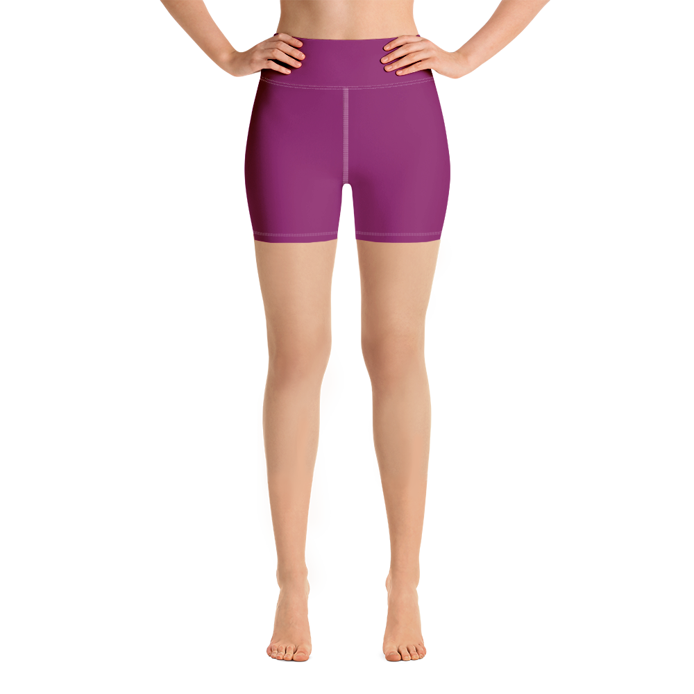 High Waist Biker Shorts - Plum