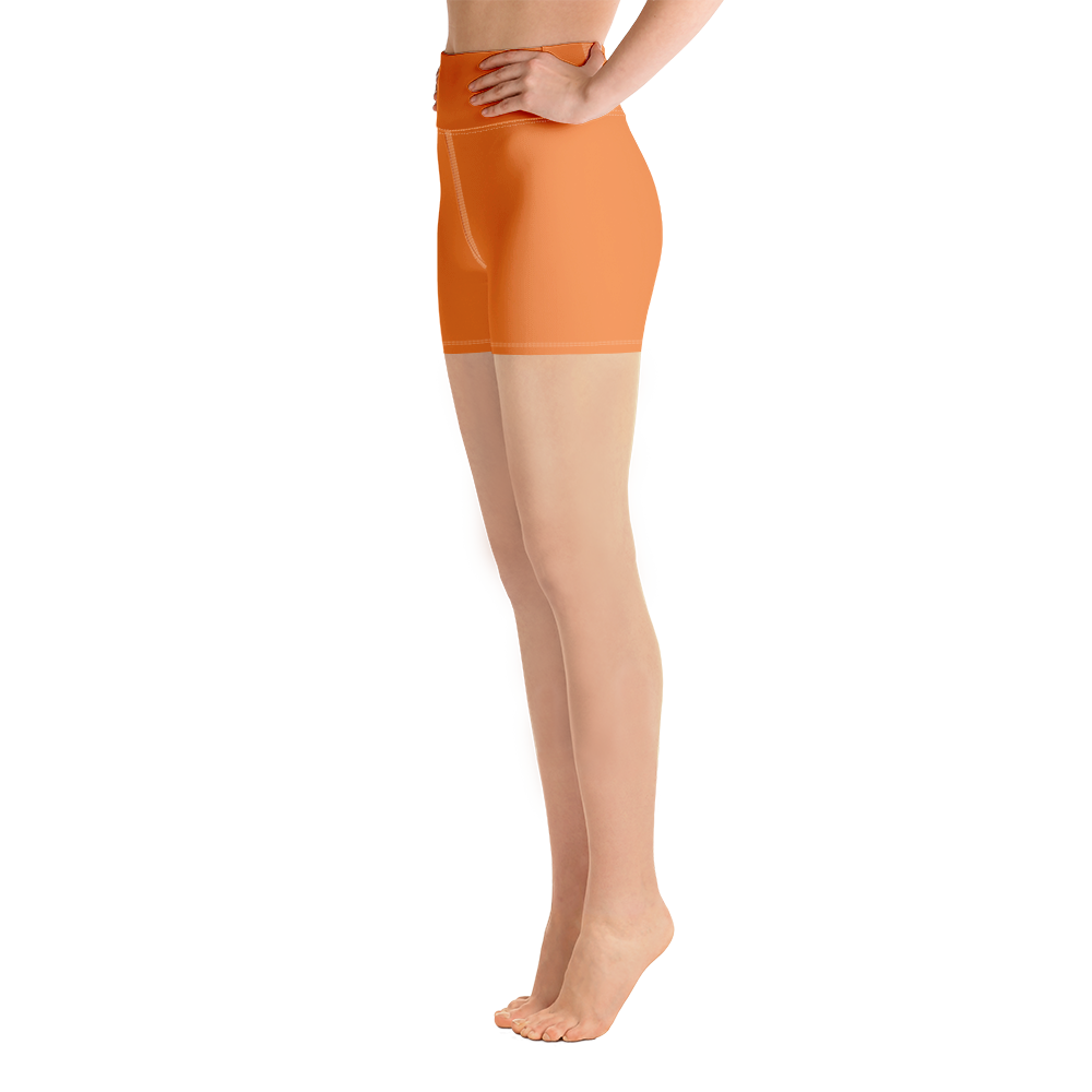 High Waist Biker Shorts - Orange Crush