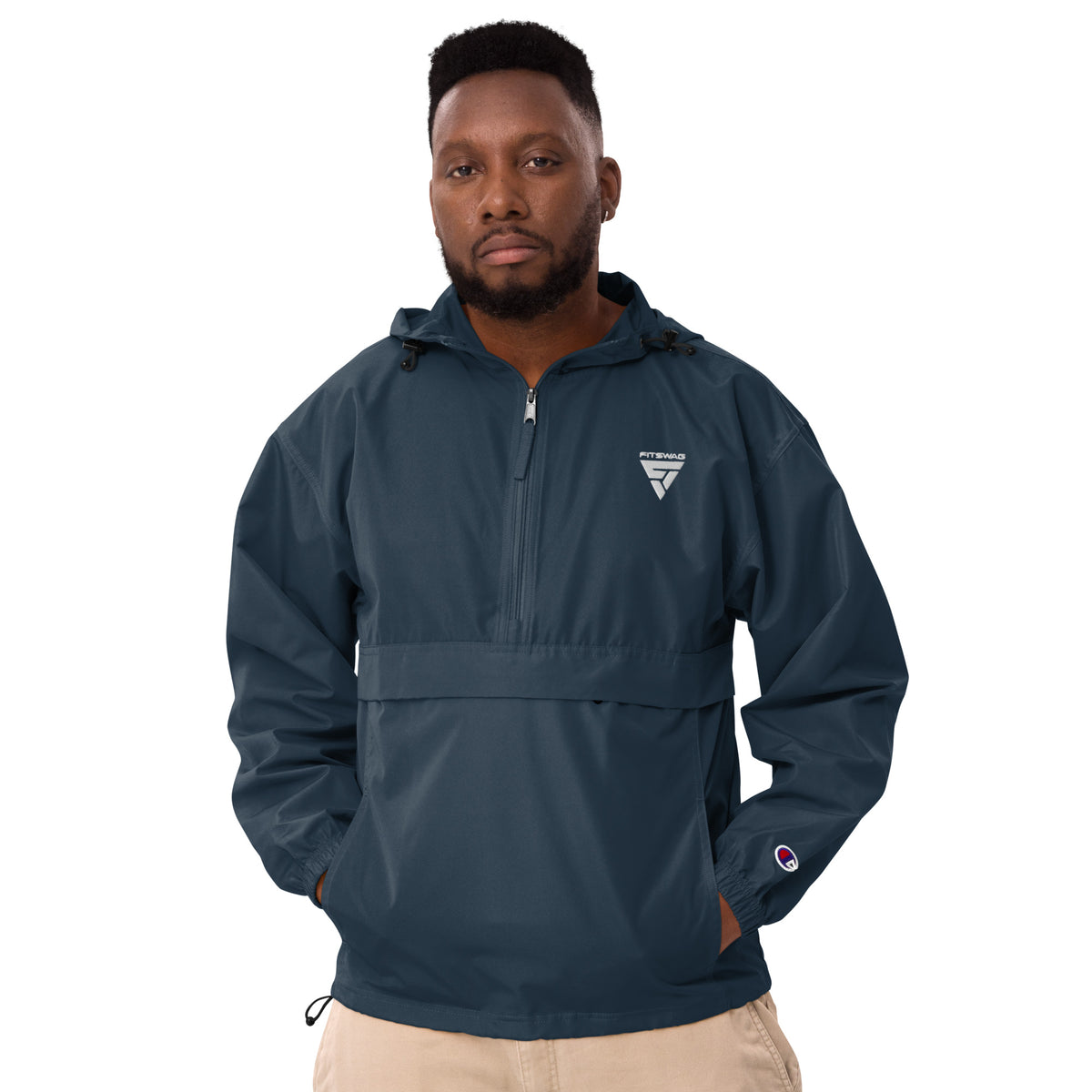 Men s Embroidered Champion Packable Jacket FITSWAG APPAREL