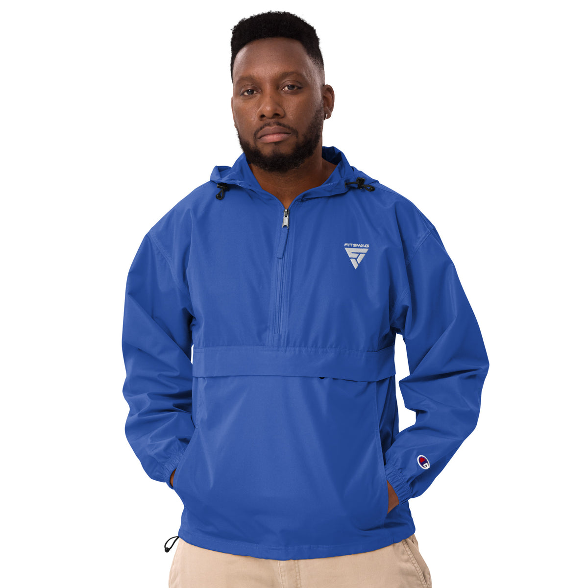 Men s Embroidered Champion Packable Jacket FITSWAG APPAREL